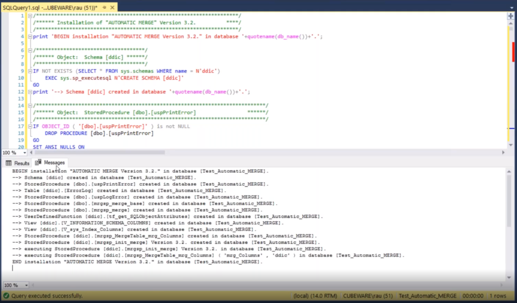 Automatic Merge SQL Skript