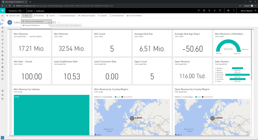 Neu Dynamics 365 Dashboard