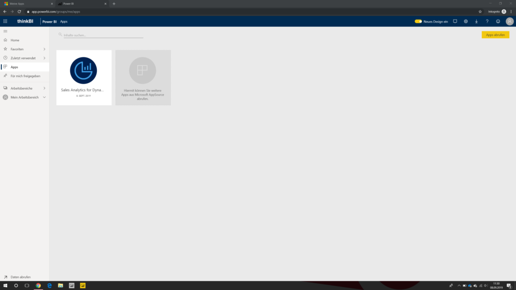 Vertriebsanalyse von Dynamics 365 App