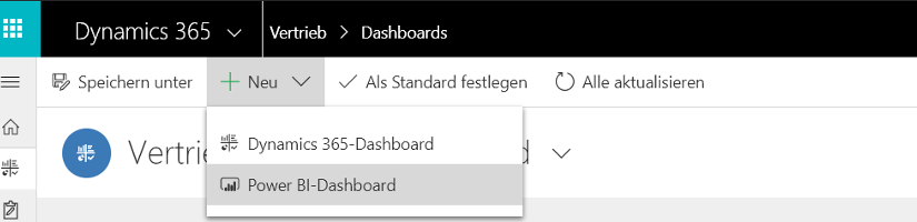 Power BI-Visualisierungen auf Dynamics 365 Dashboards