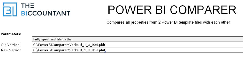 Vergleichen Sie Power BI-Dateien mit dem Power BI Comparer
