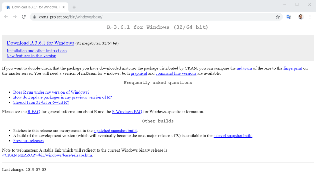 CRAN Webseite