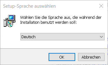 R Installation Setup-Sprache