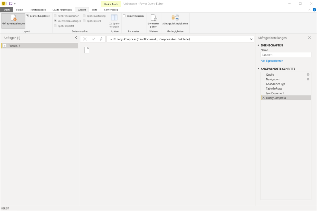 Power Binary.Compress für Base64-String Konvertierung