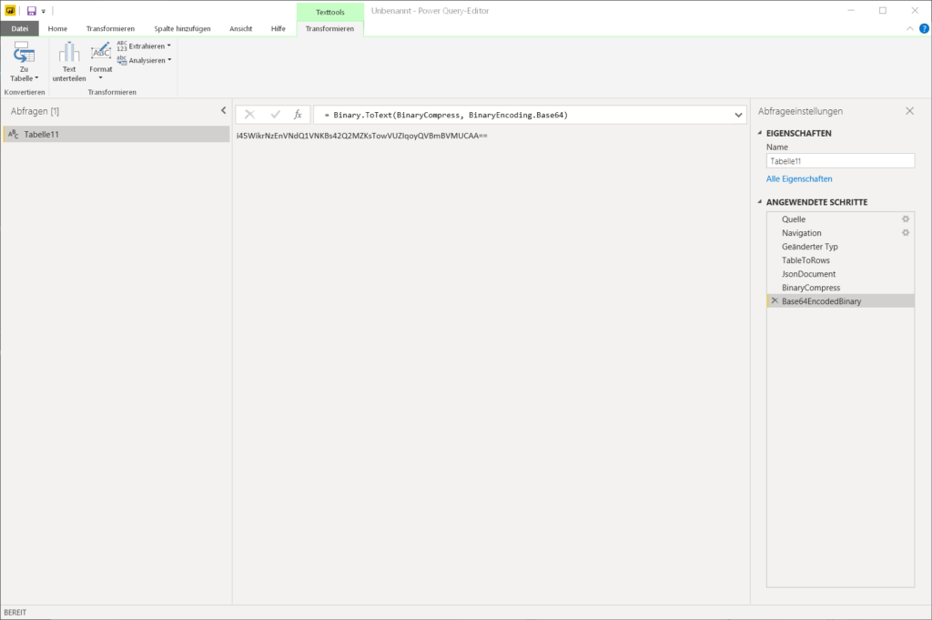 Power Binary.ToText für Base64-String Konvertierung