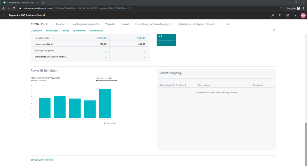 Power BI Standard Bericht
