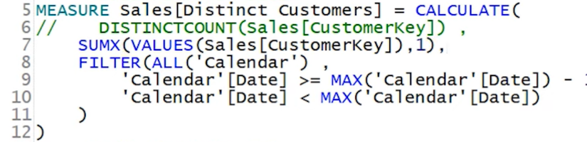 DISTINCTCOUNT Alternative mit SUMX und VALUES