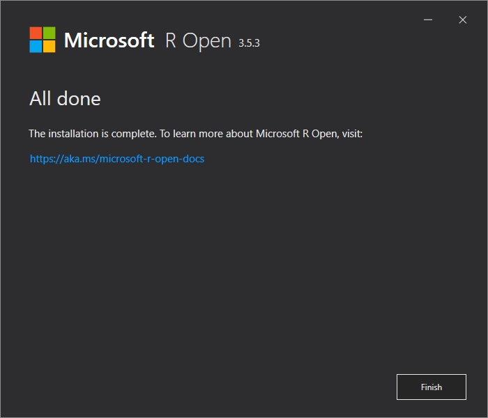 Abschluss R Open Installation