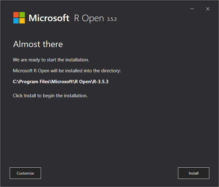 Microsoft R Open Installation