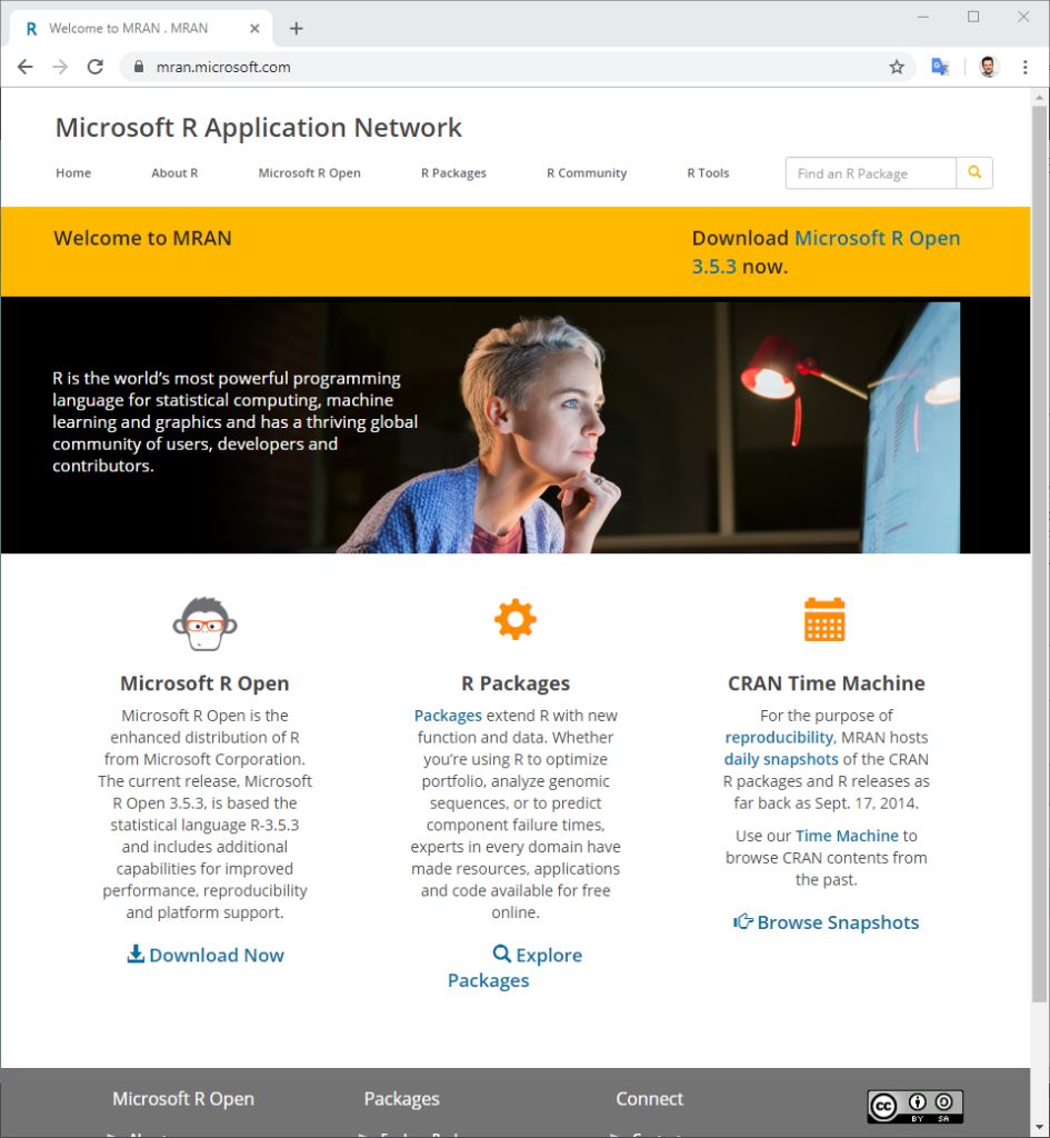 Microsoft R Open Webseite