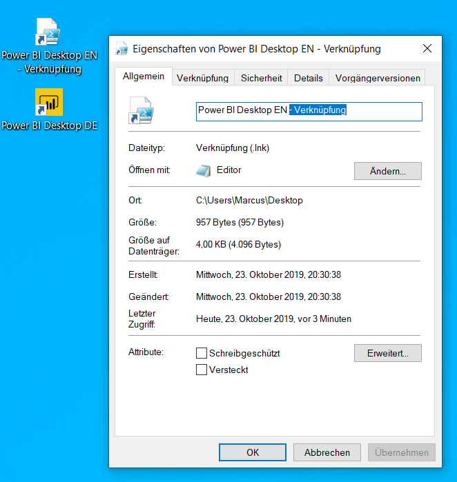 renaming shortcut