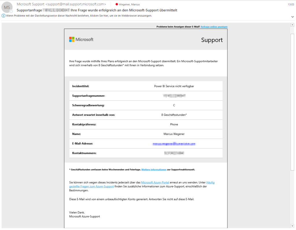 Supportticket Mail