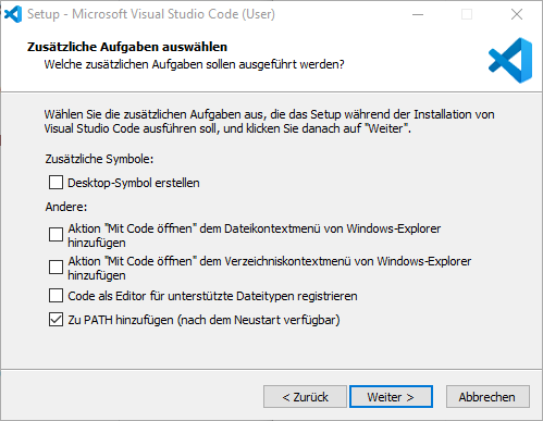 Zusätzliche Aufgaben Visual Studio Code