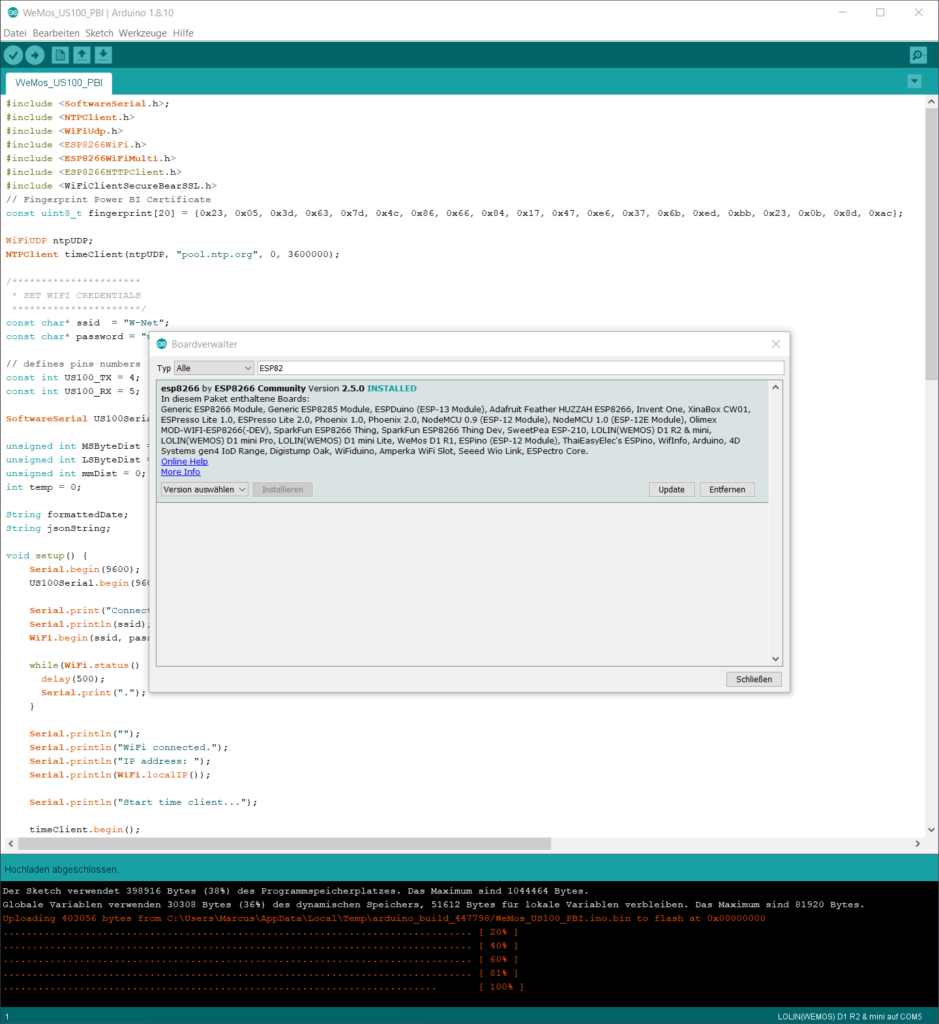 Arduino board management