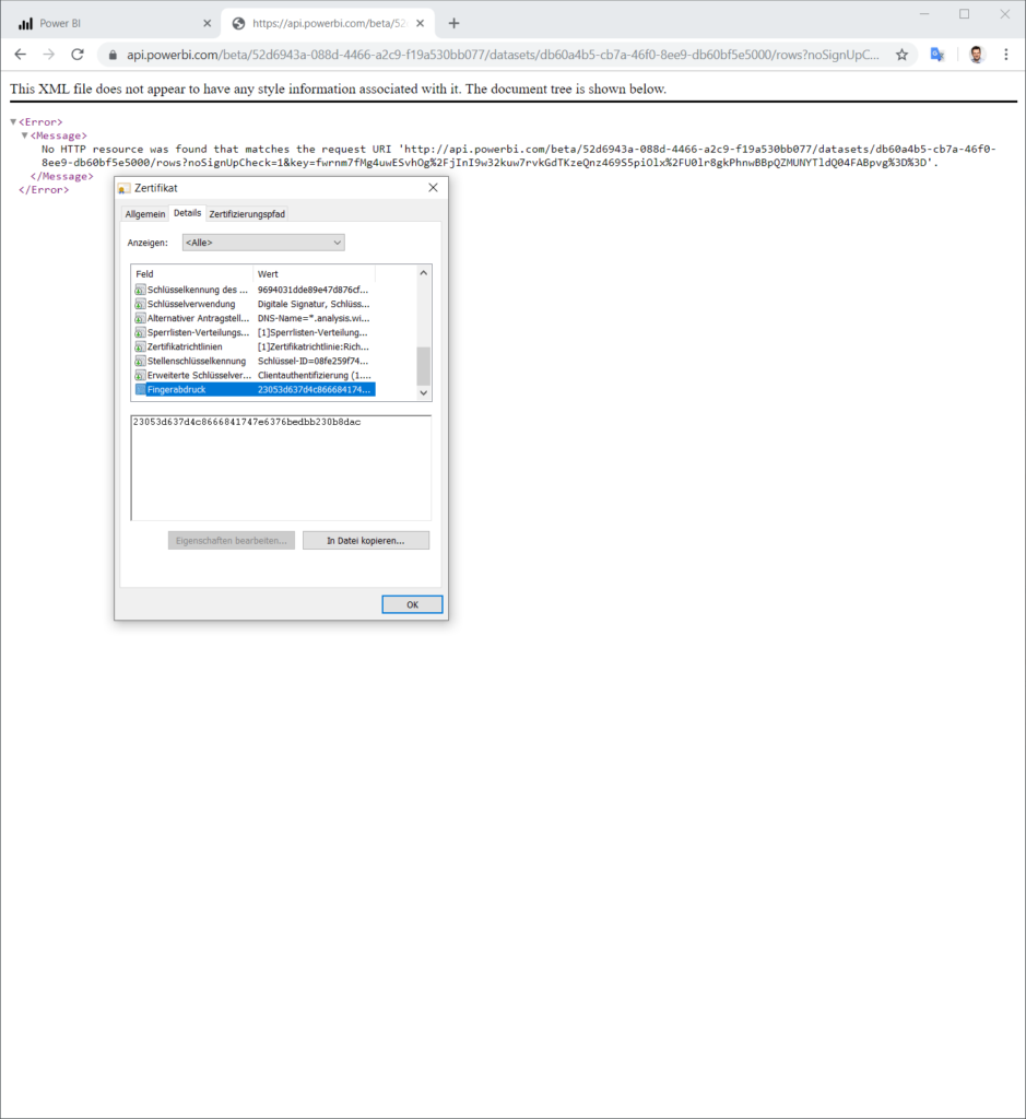 Fingerprint SSL Certificate