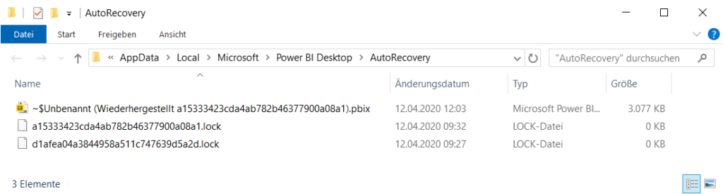AutoRecovery Verzeichnis