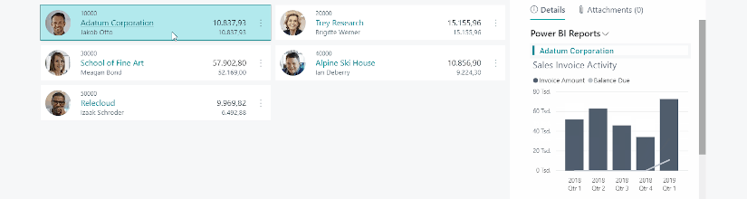 Seamless integration of Power BI in Business Central