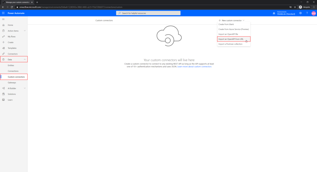 Import an OpenAPI from URL