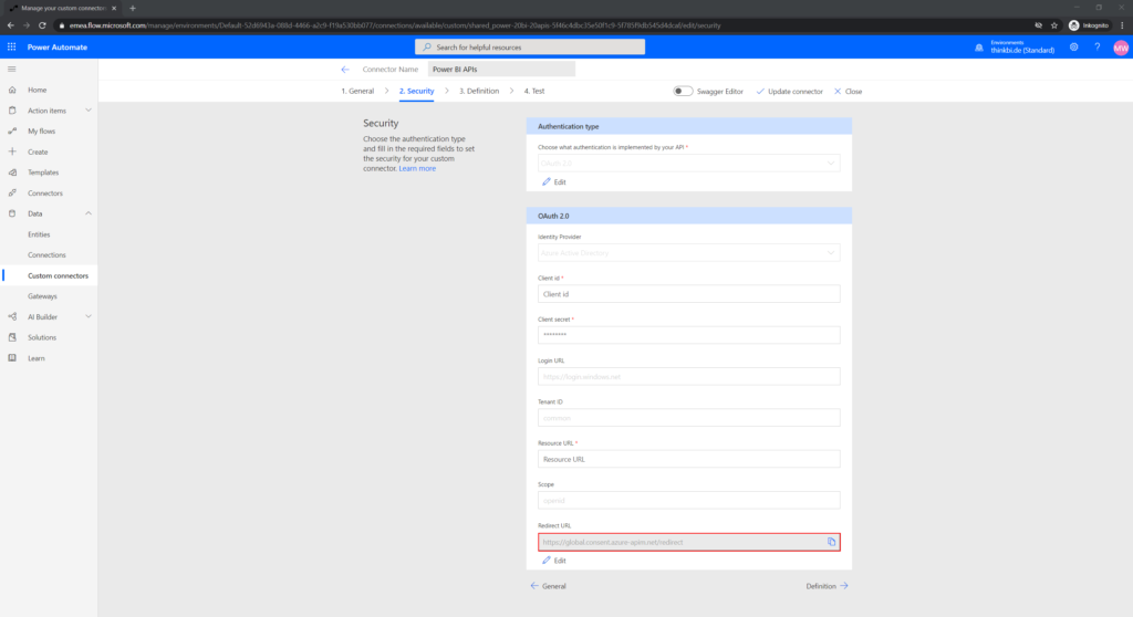 Redirect URL Power Automate