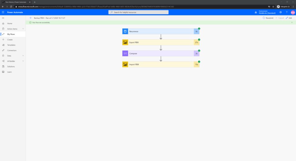 Power Automate execution