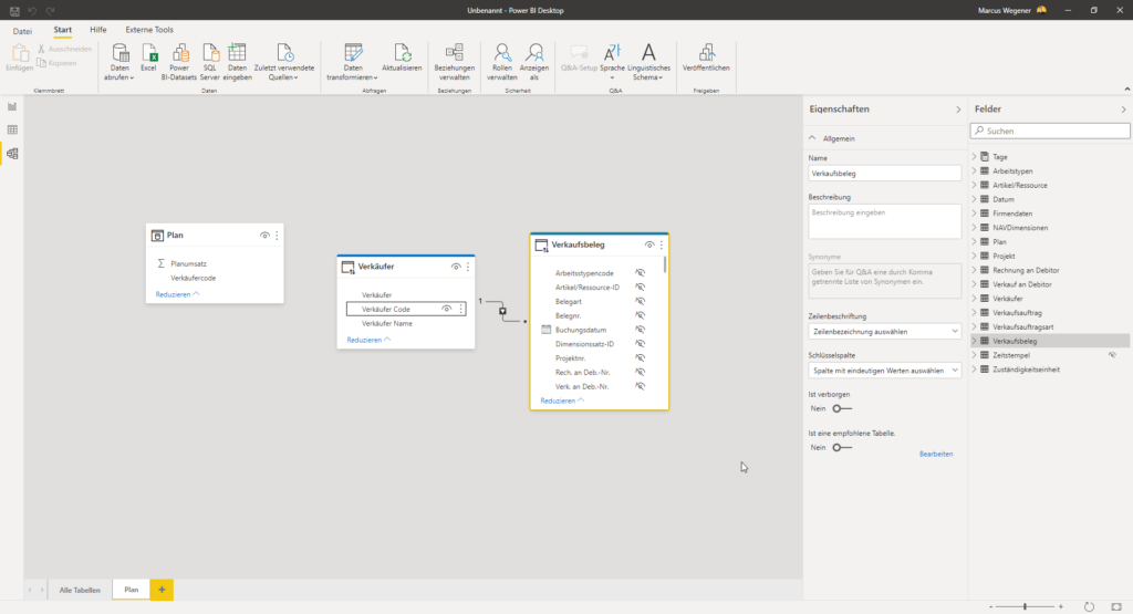 Layout in Modell Ansicht