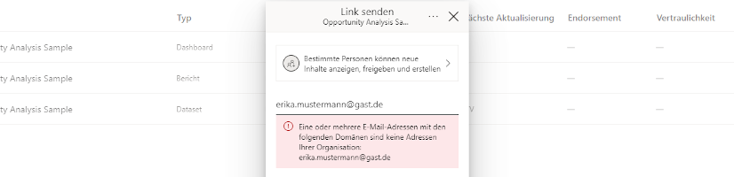 Verteilen von Power BI-Inhalten an externe Gastbenutzer (B2B)