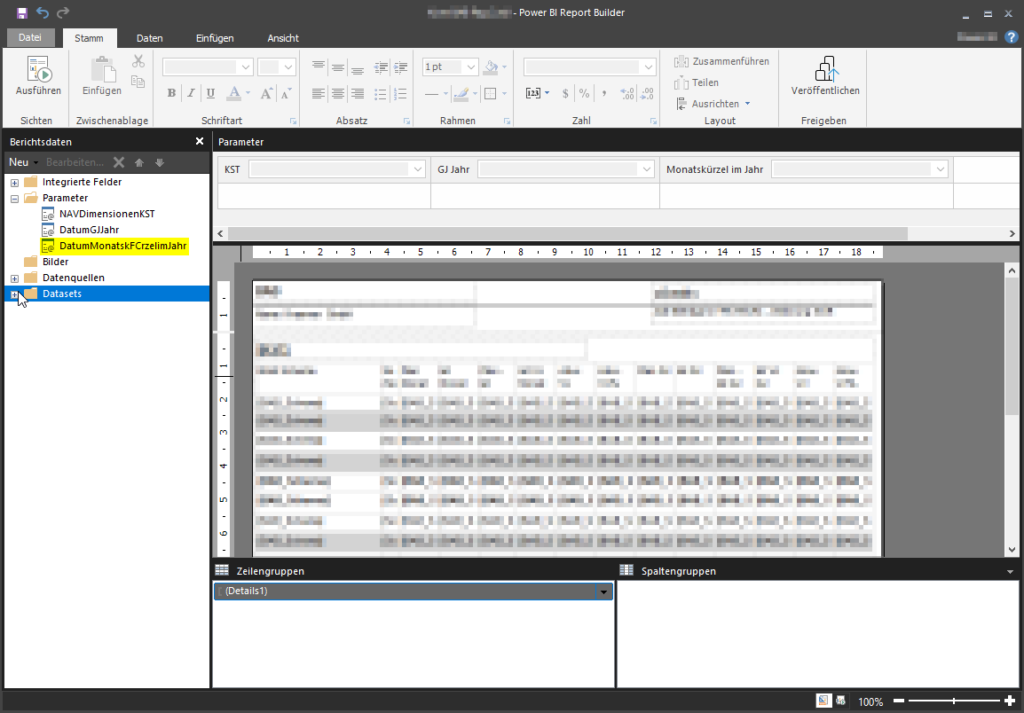 Power BI Report Builder Parameter DatumMonatskFCrzelimJahr