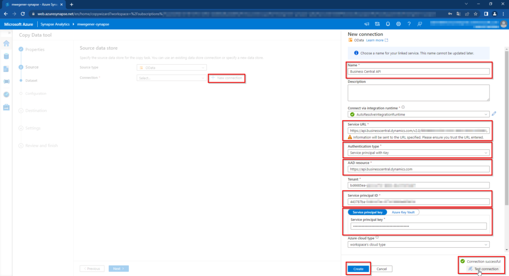 Synapse Pipelines - New connection