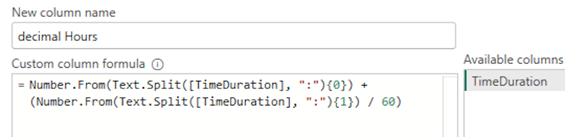 Time Transformation in Power Query: From Conventional Time Format to Decimal Hours