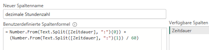 Zeittransformation in Power Query: Von herkömmlicher Zeitangabe zu dezimaler Stundenzahl