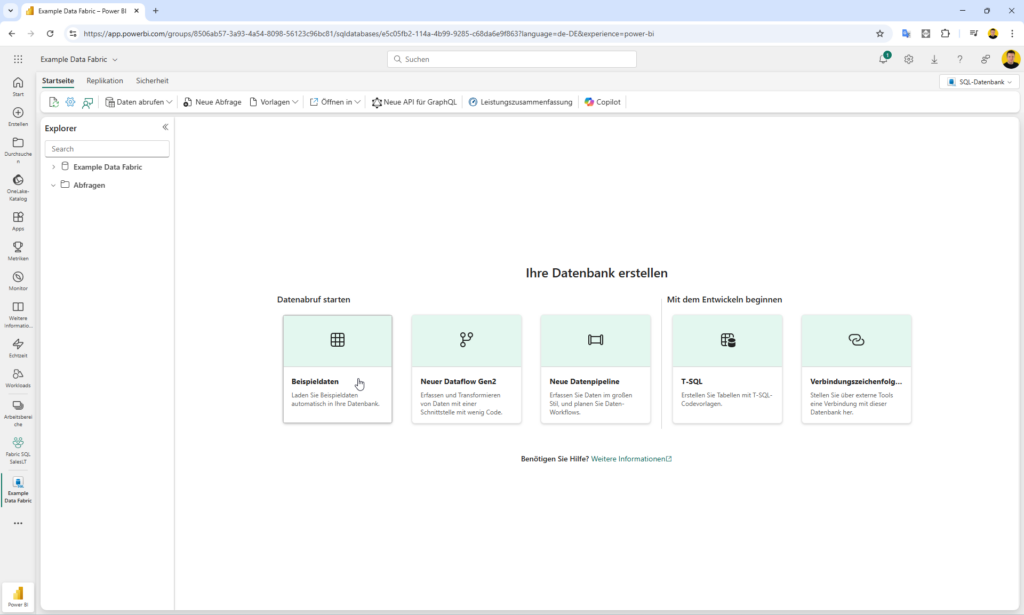AdventureWorksLT-Daten in Fabric importieren